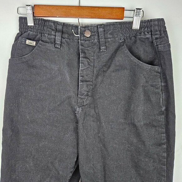 Lee Relaxed Fit 10P Petite Black Denim Jeans Cotton Blend High Waisted - Picture 2 of 10